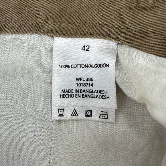 NWT Haggar Mens Tan Pleated Casual Lightweight Chino Shorts Size 42W - Picture 5 of 10